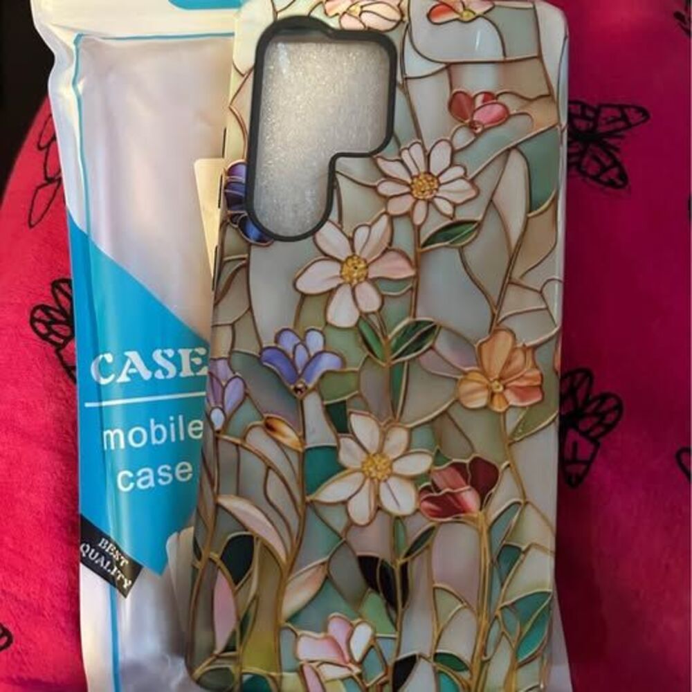 Stained Glass Floral Mobile Phone Case Samsung galaxy s 22 s23 ultra